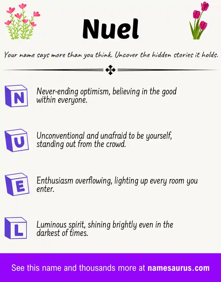 Acrostic poem about Nuel.