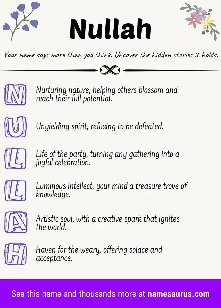 Acrostic poem about Nullah.
