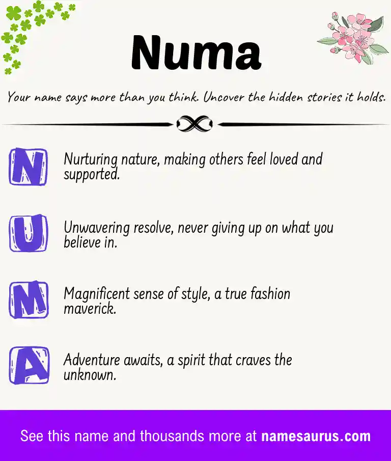 Acrostic poem about Numa.