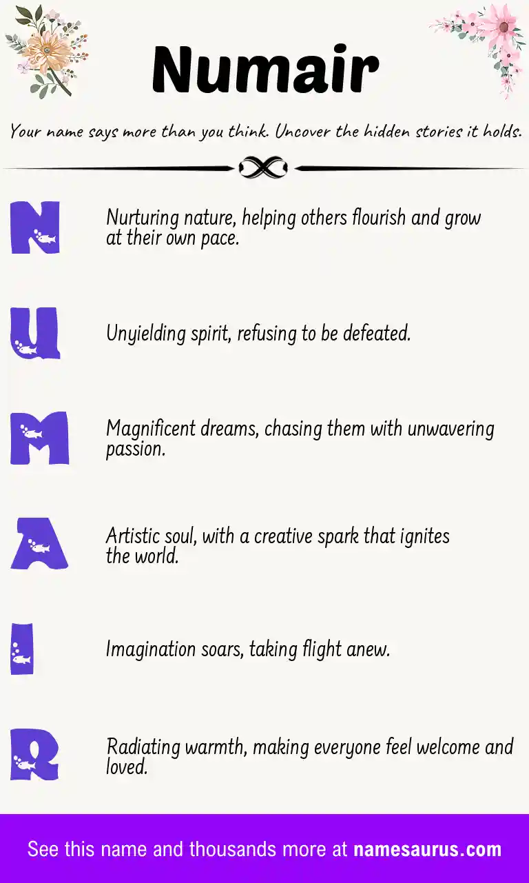 Acrostic poem about Numair.