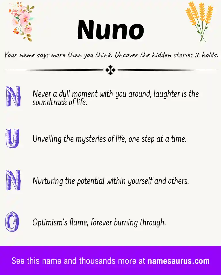 Acrostic poem about Nuno.