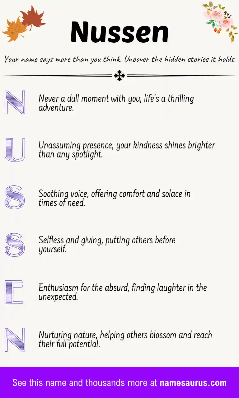 Acrostic poem about Nussen.