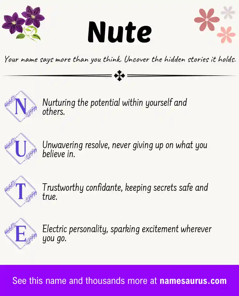 Acrostic poem about Nute.