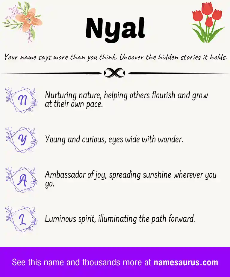 Acrostic poem about Nyal.