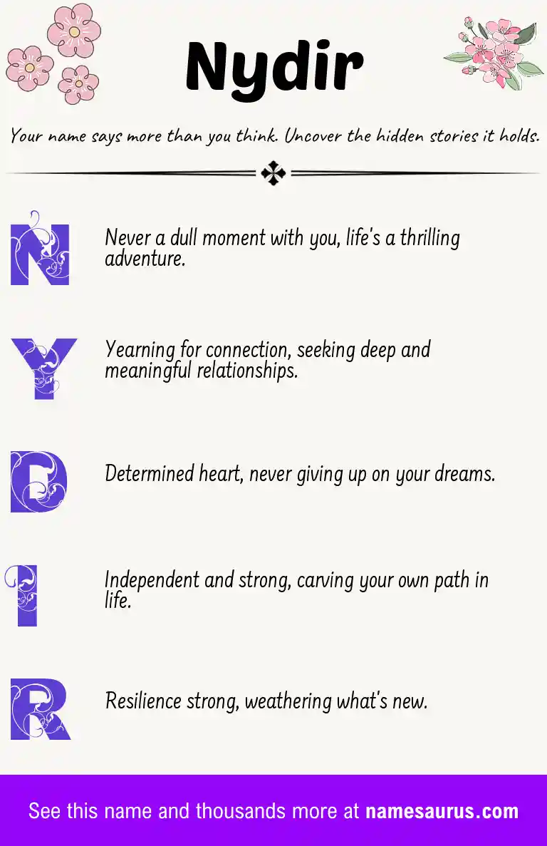 Acrostic poem about Nydir.