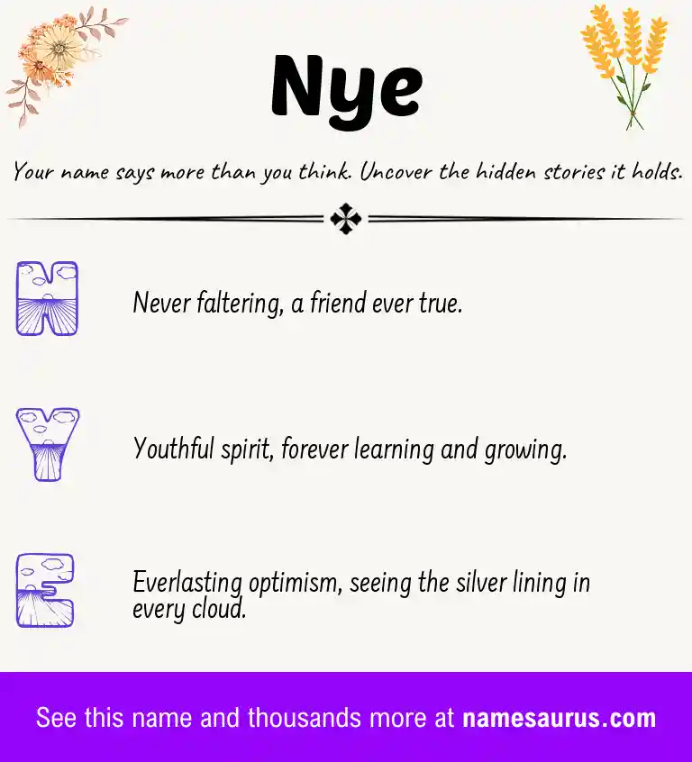 Acrostic poem about Nye.