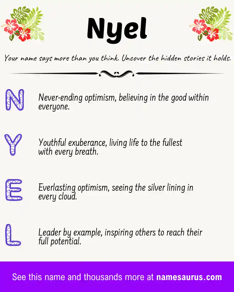 Acrostic poem about Nyel.