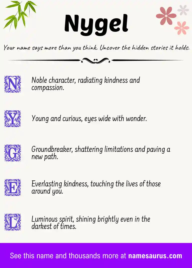 Acrostic poem about Nygel.