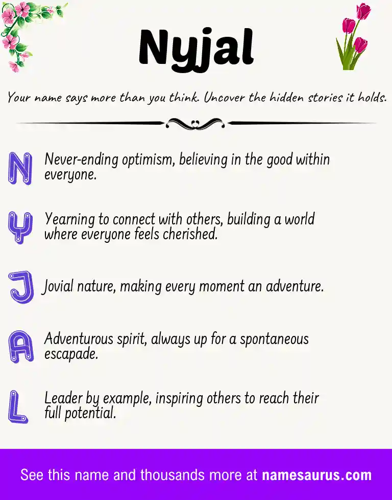 Acrostic poem about Nyjal.