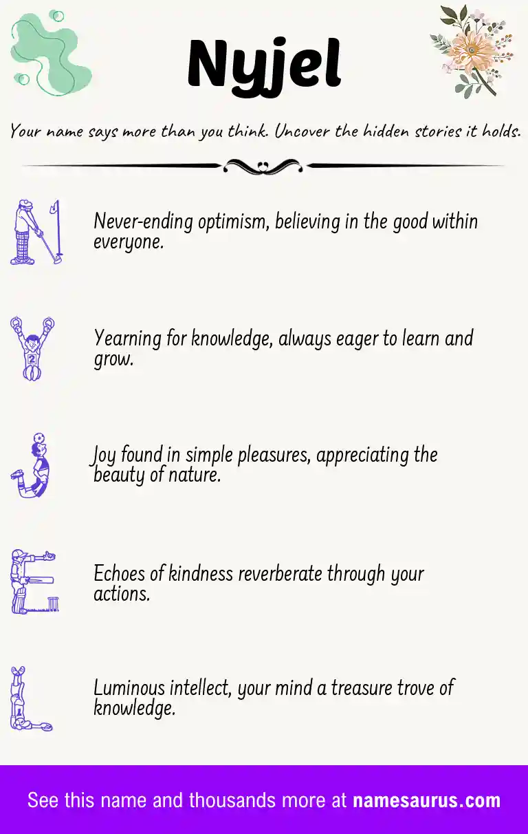 Acrostic poem about Nyjel.
