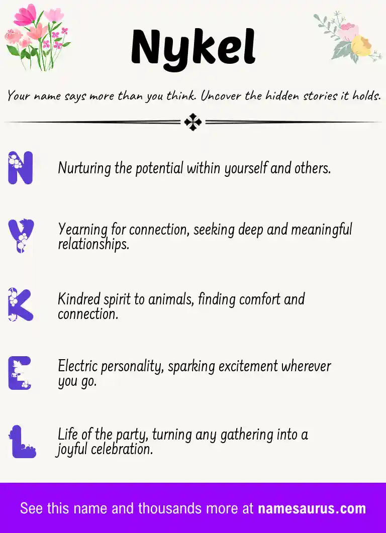 Acrostic poem about Nykel.