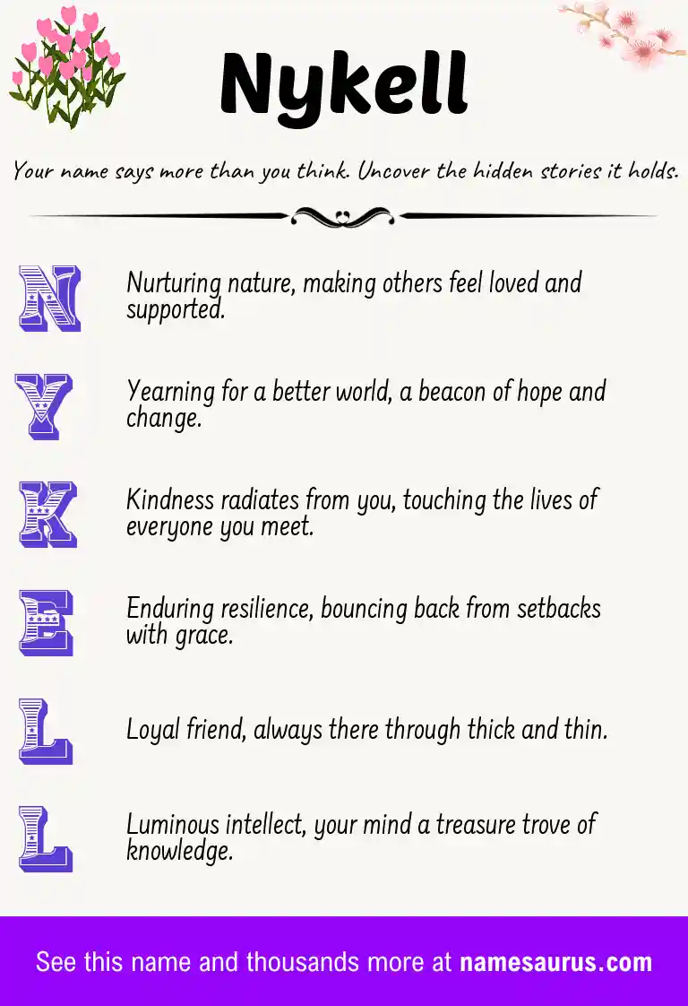 Acrostic poem about Nykell.