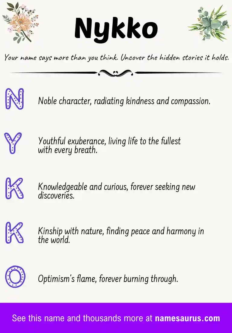 Acrostic poem about Nykko.