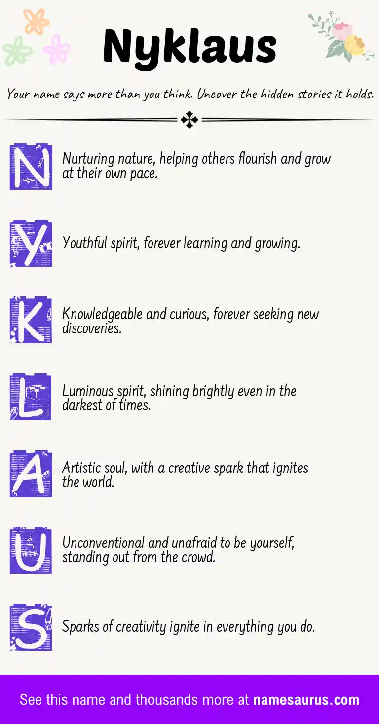 Acrostic poem about Nyklaus.