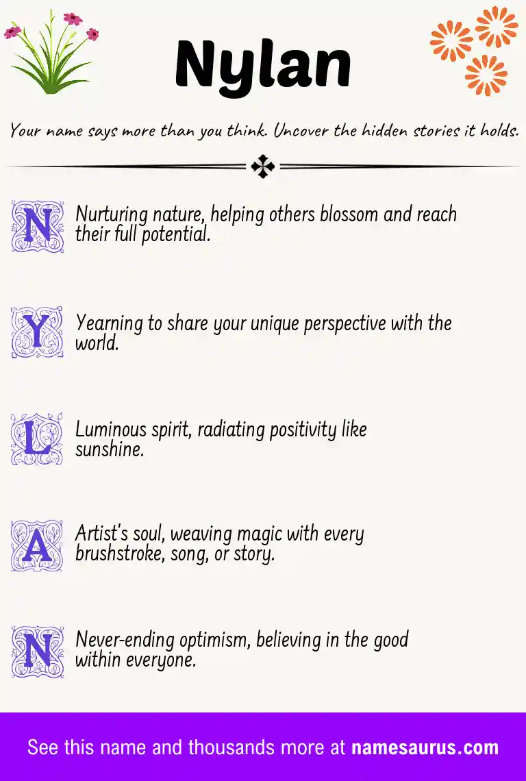 Acrostic poem about Nylan.