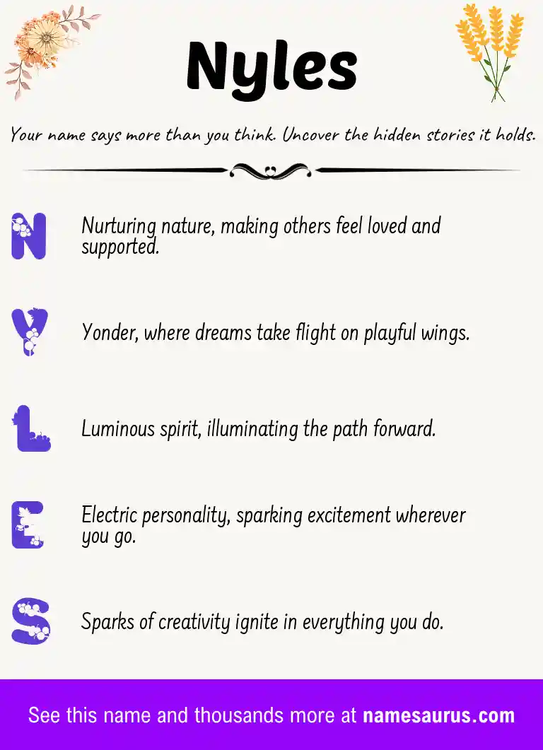 Acrostic poem about Nyles.