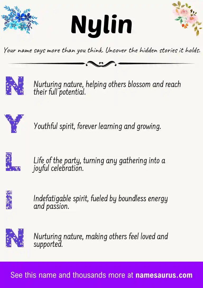 Acrostic poem about Nylin.