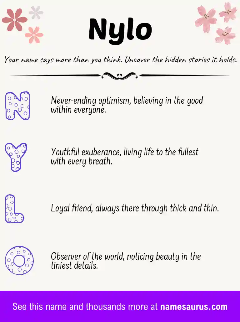 Acrostic poem about Nylo.