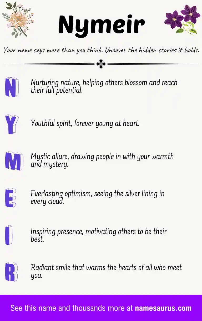 Acrostic poem about Nymeir.