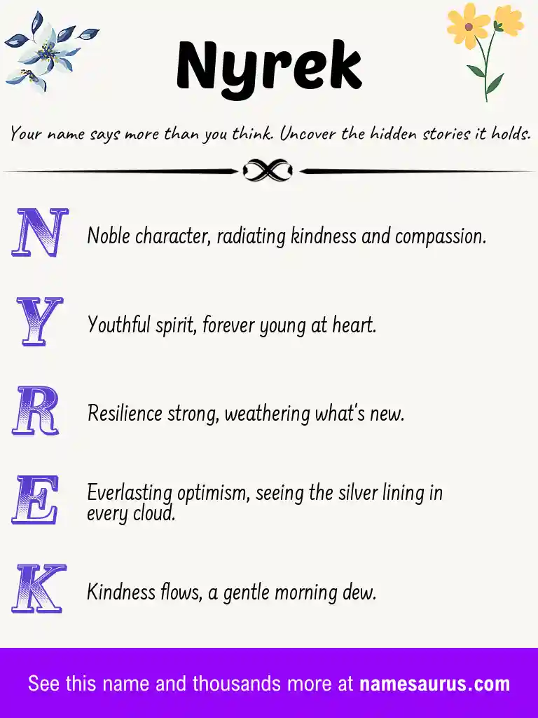 Acrostic poem about Nyrek.