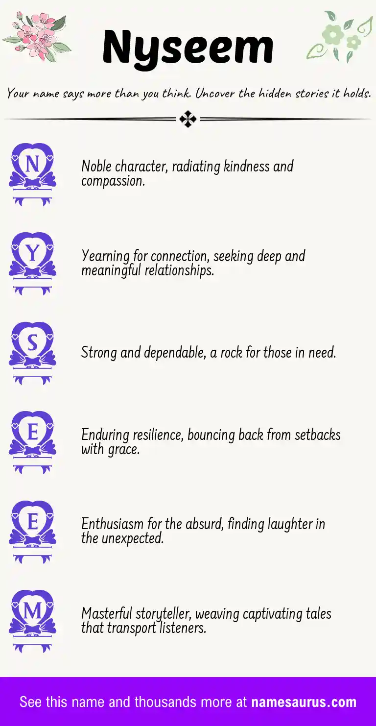 Acrostic poem about Nyseem.