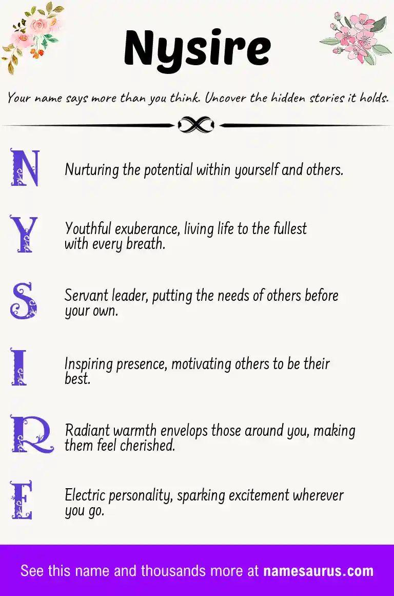 Acrostic poem about Nysire.
