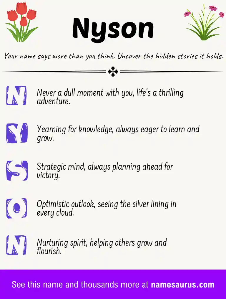 Acrostic poem about Nyson.