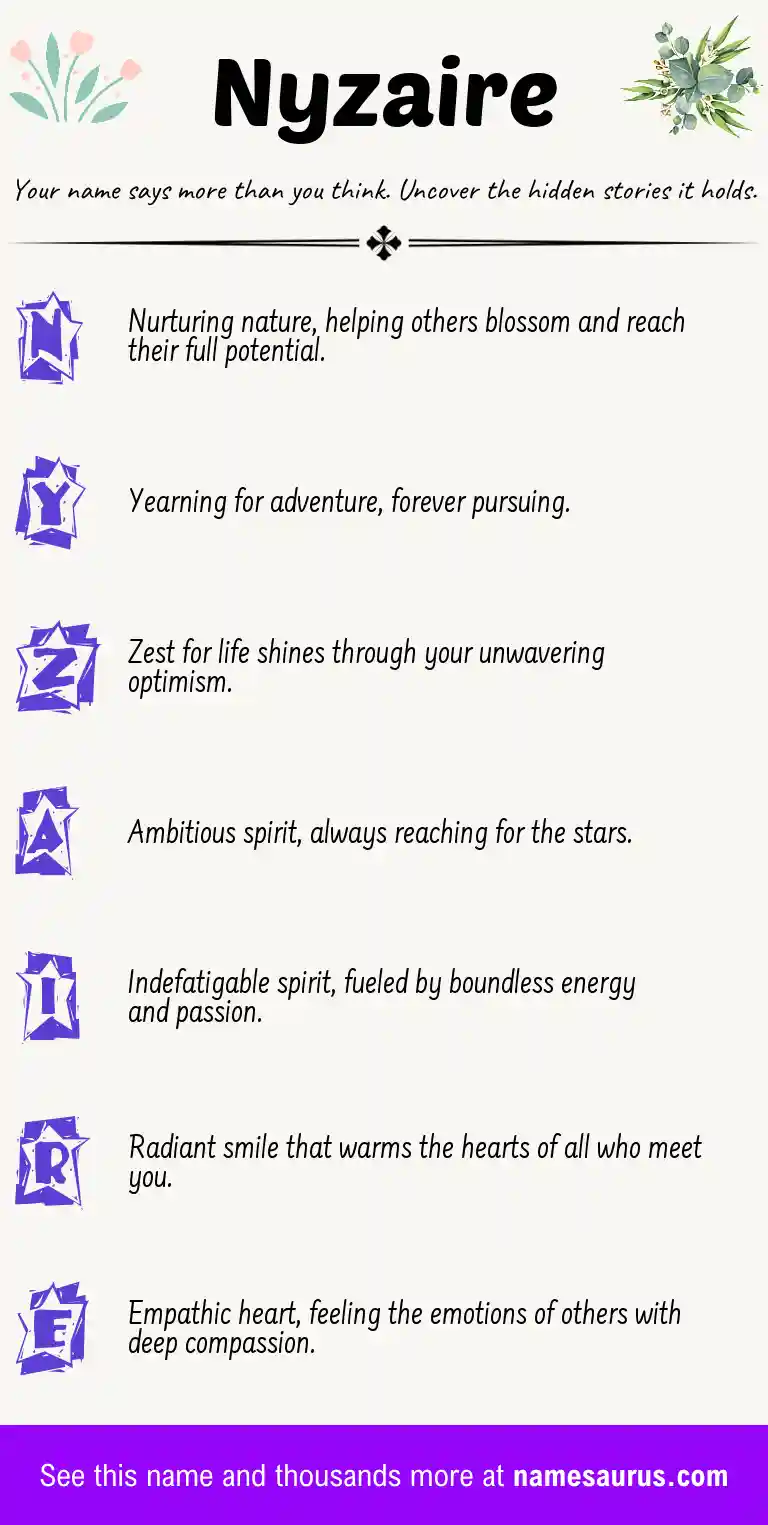 Acrostic poem about Nyzaire.