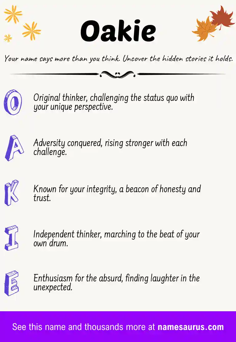 Acrostic poem about Oakie.