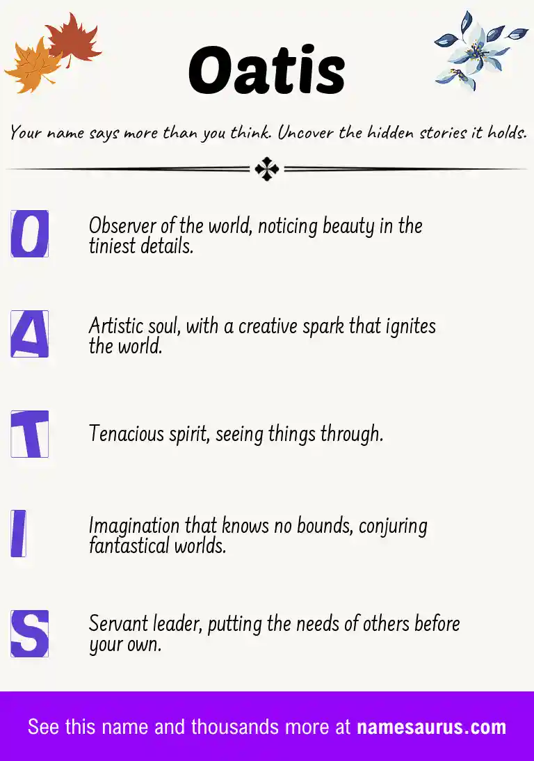 Acrostic poem about Oatis.