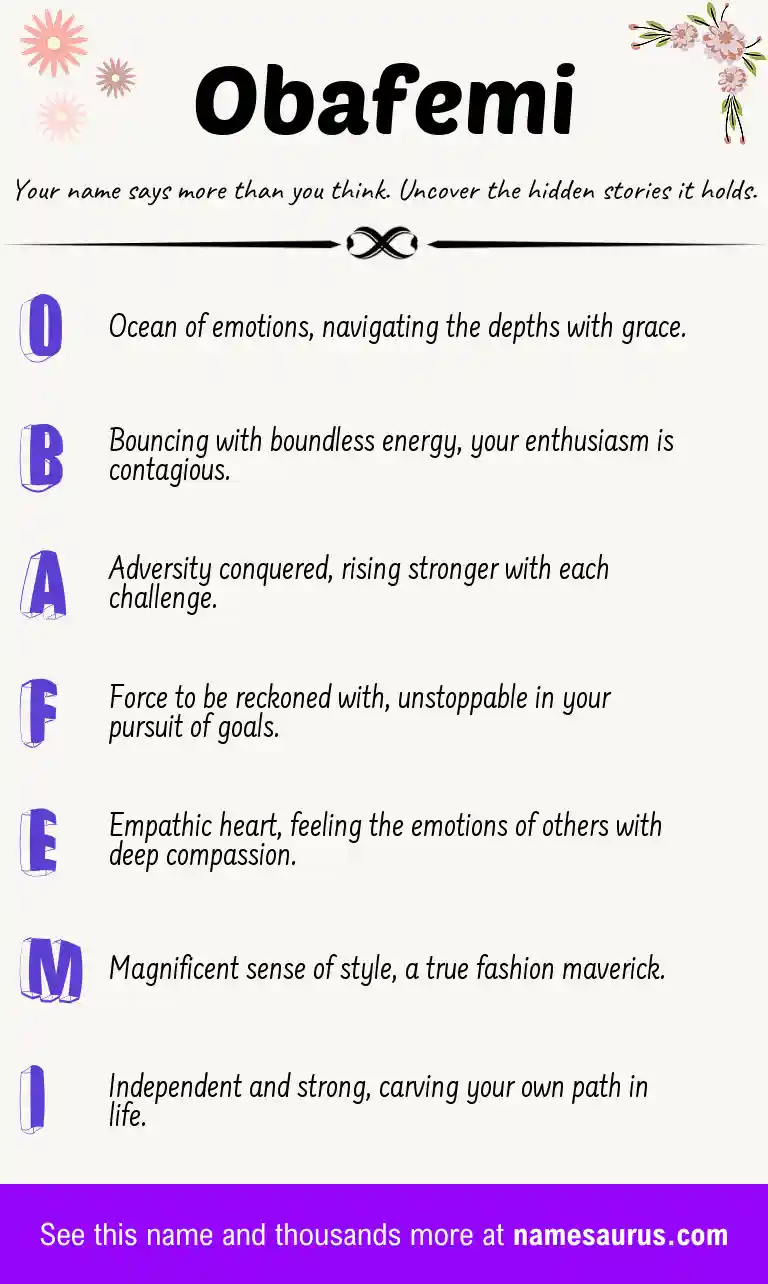 Acrostic poem about Obafemi.