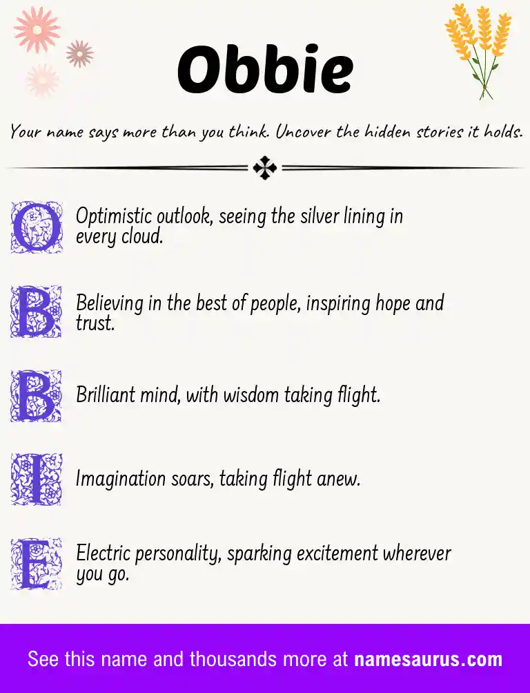 Acrostic poem about Obbie.