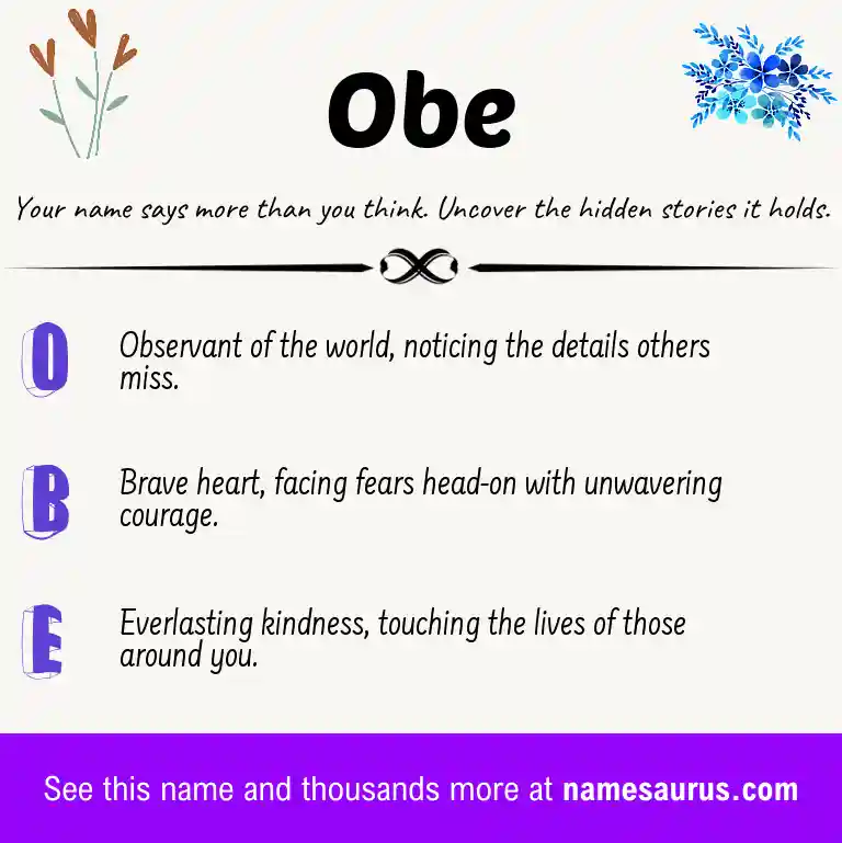 Acrostic poem about Obe.