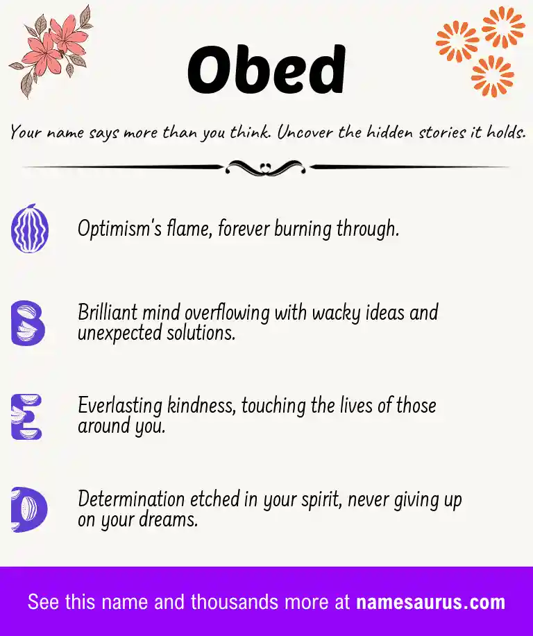 Acrostic poem about Obed.