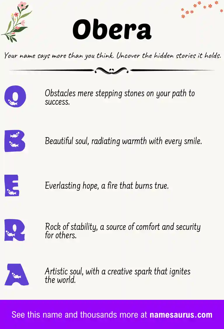 Acrostic poem about Obera.