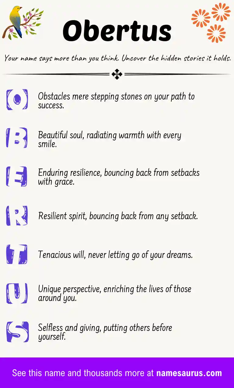 Acrostic poem about Obertus.
