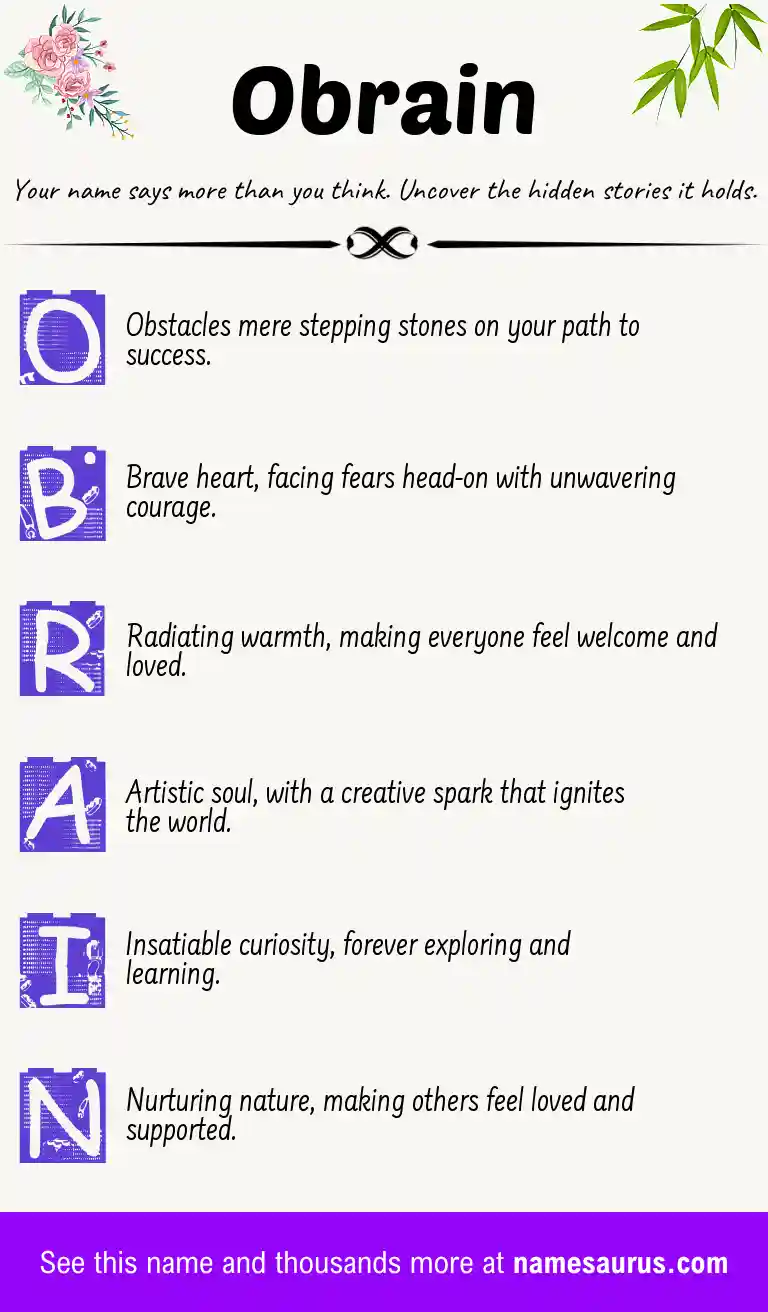 Acrostic poem about Obrain.