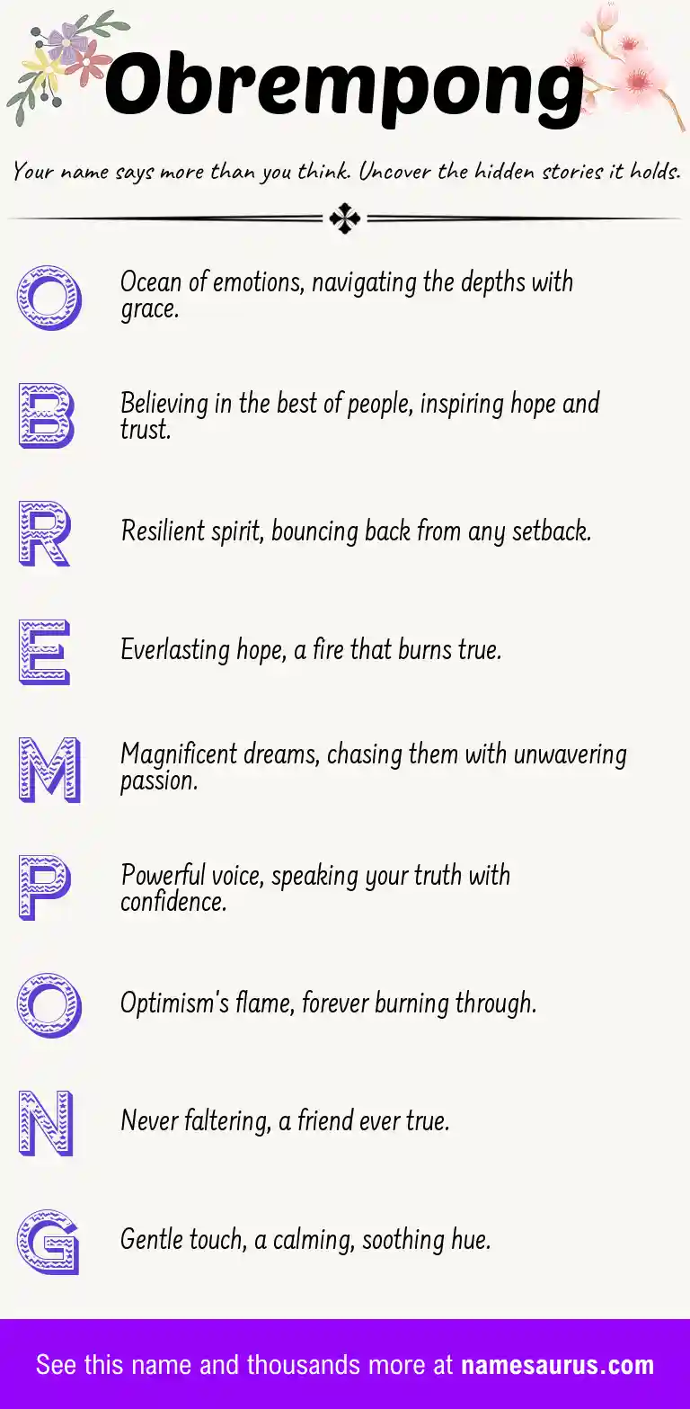 Acrostic poem about Obrempong.