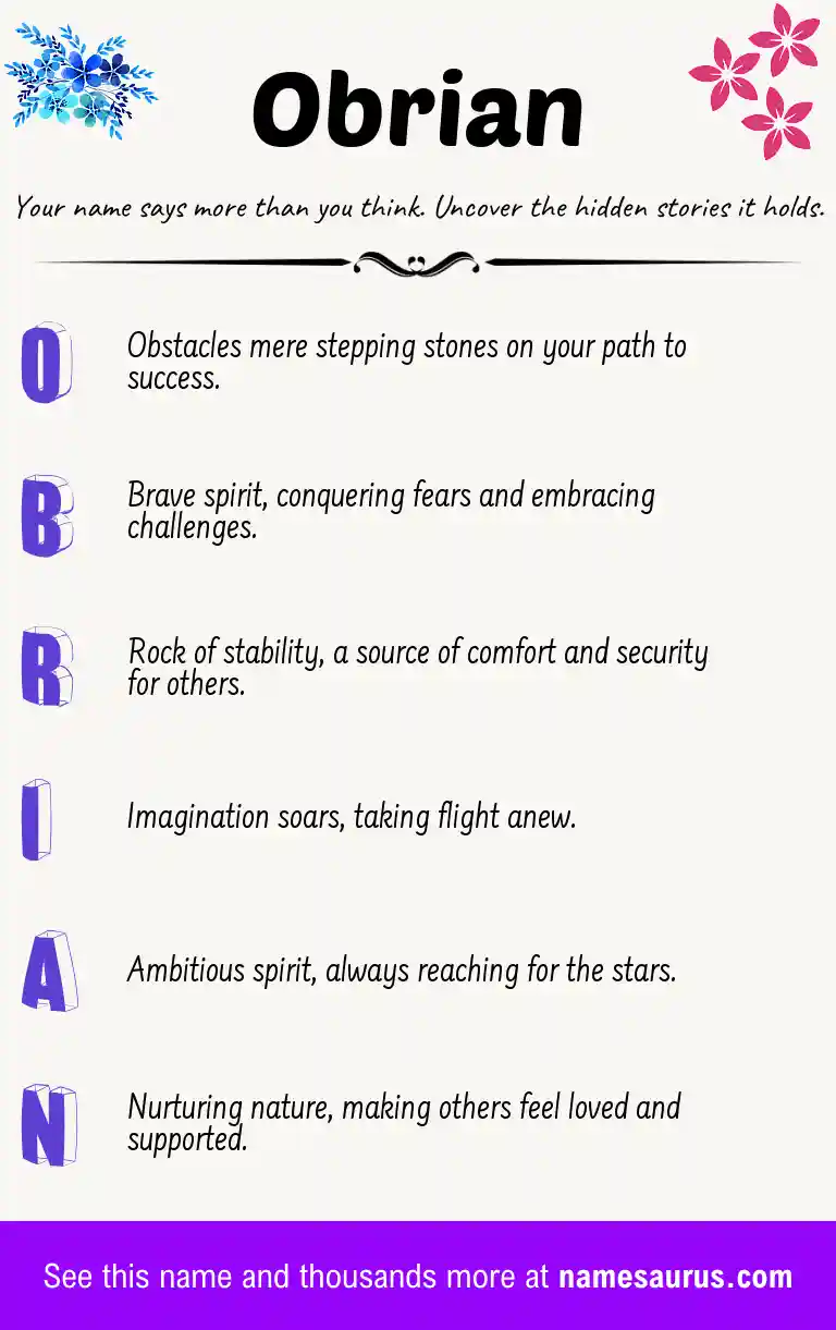 Acrostic poem about Obrian.