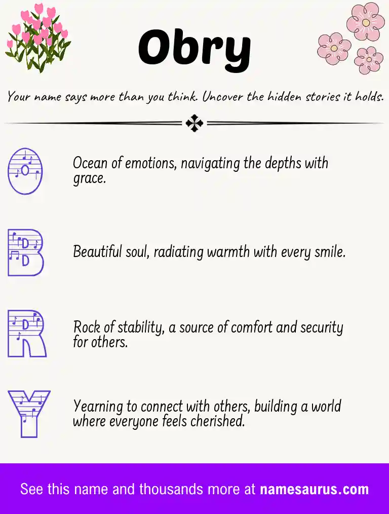 Acrostic poem about Obry.