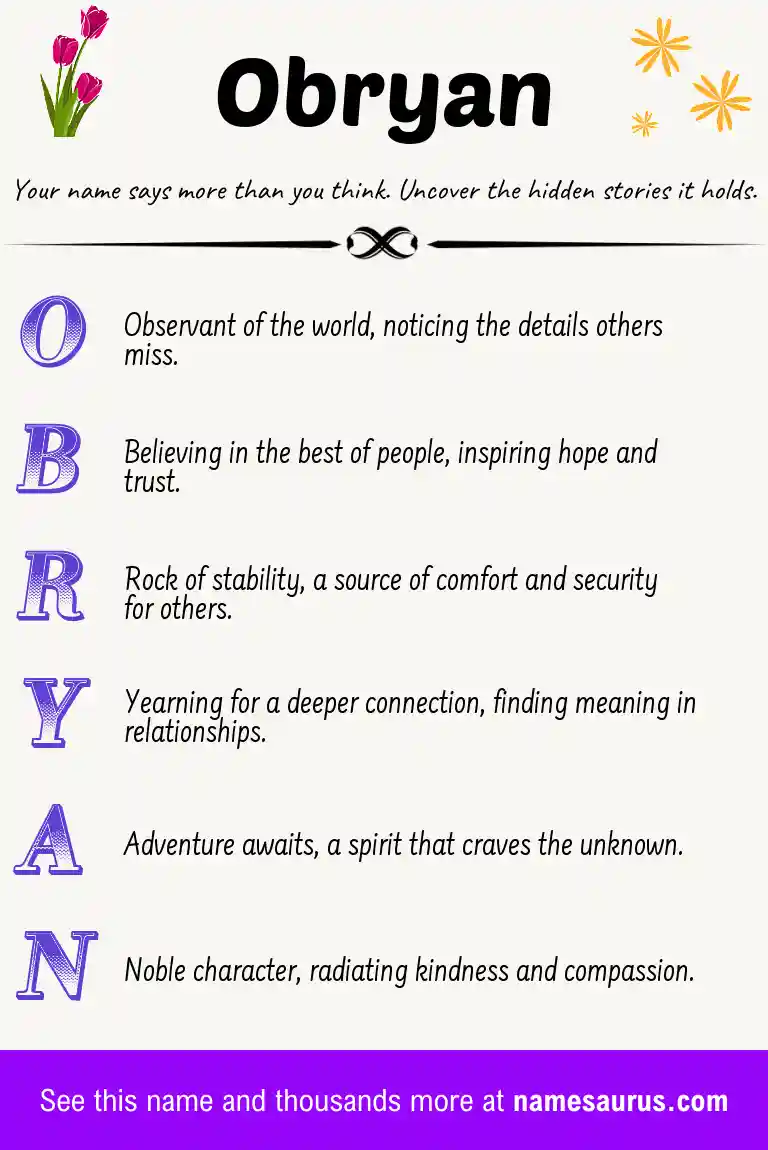 Acrostic poem about Obryan.