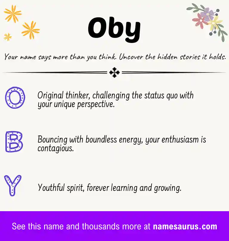 Acrostic poem about Oby.