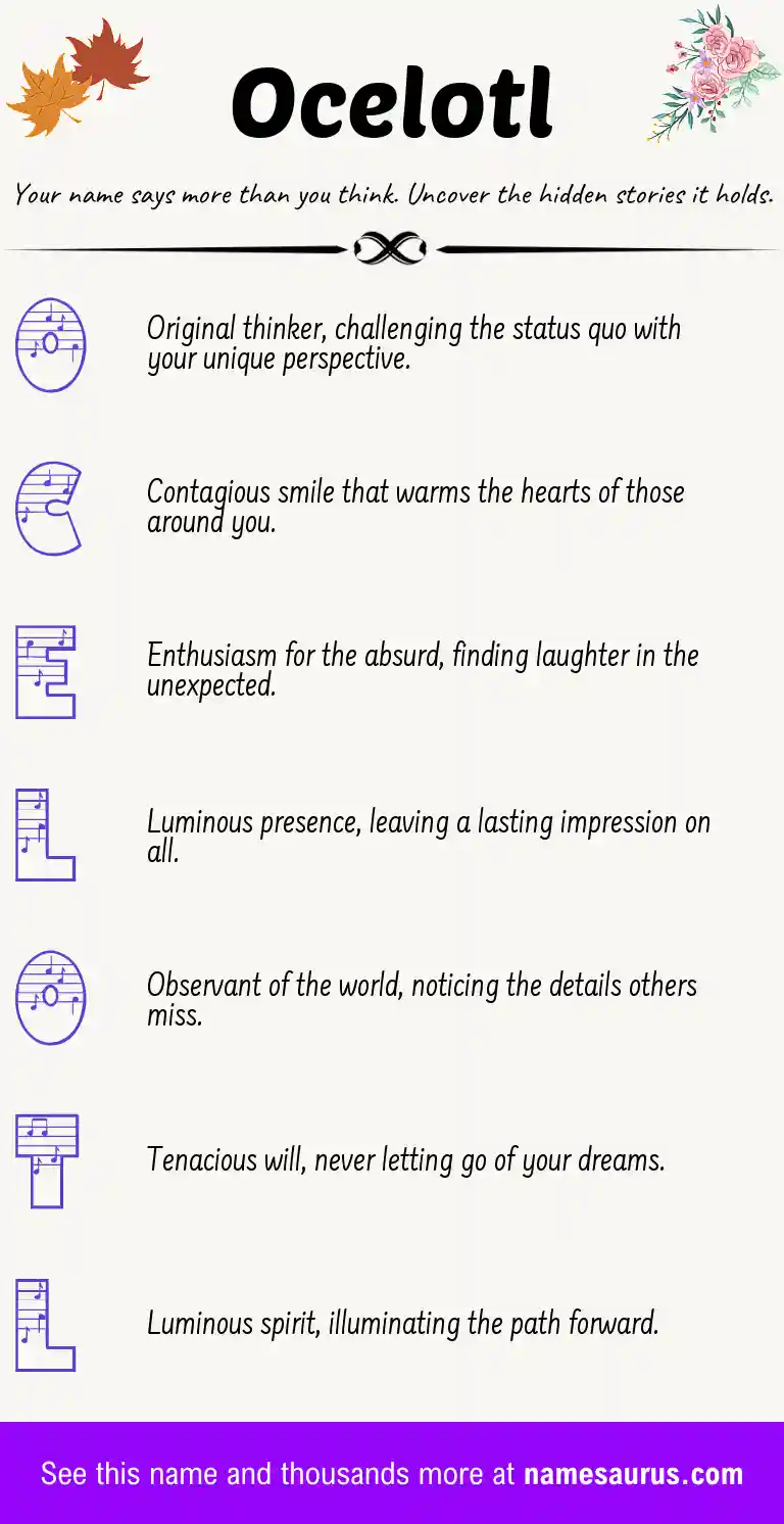 Acrostic poem about Ocelotl.