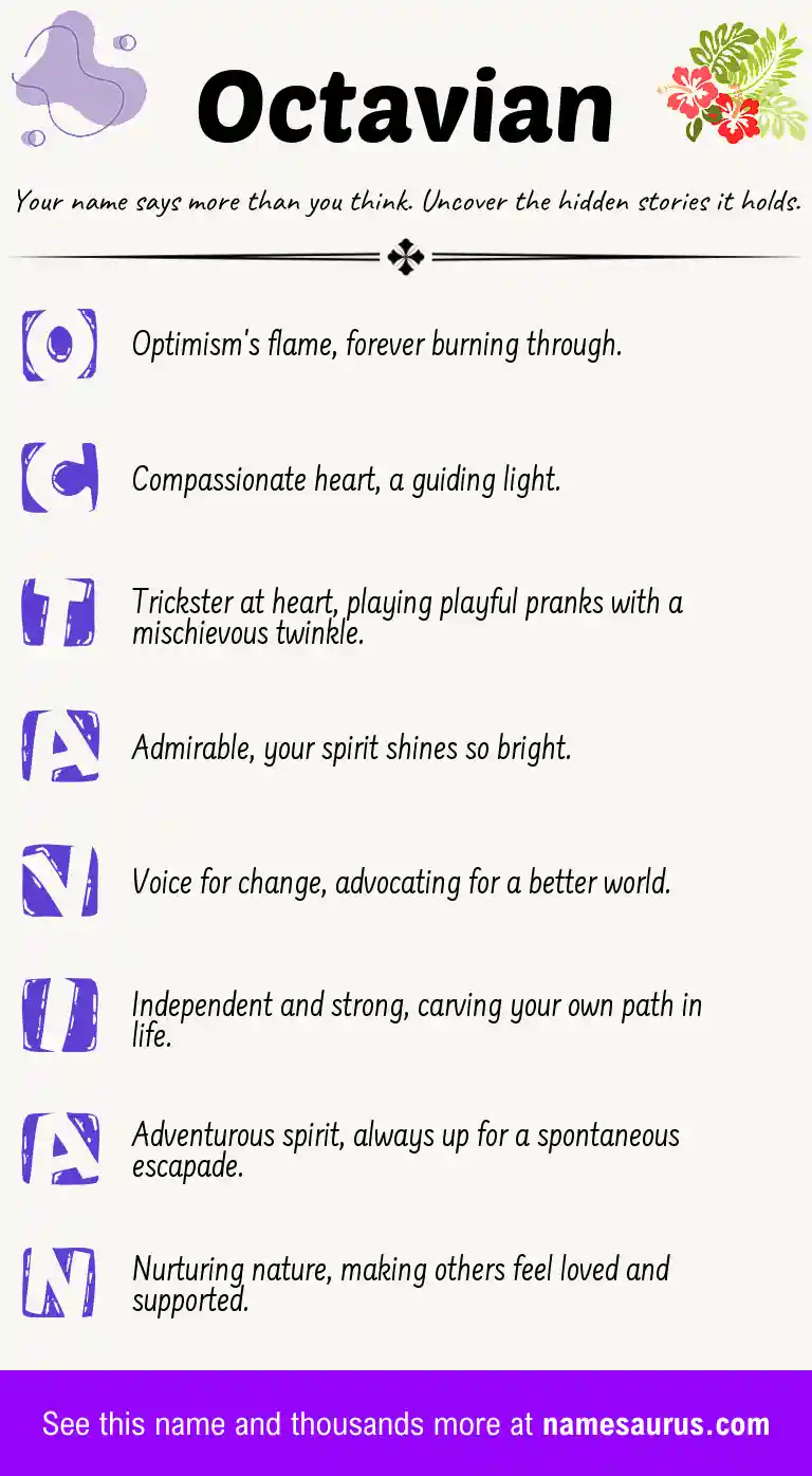Acrostic poem about Octavian.