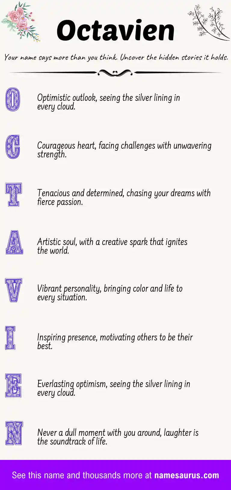 Acrostic poem about Octavien.