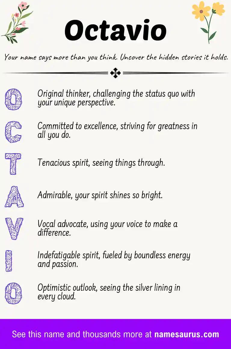 Acrostic poem about Octavio.