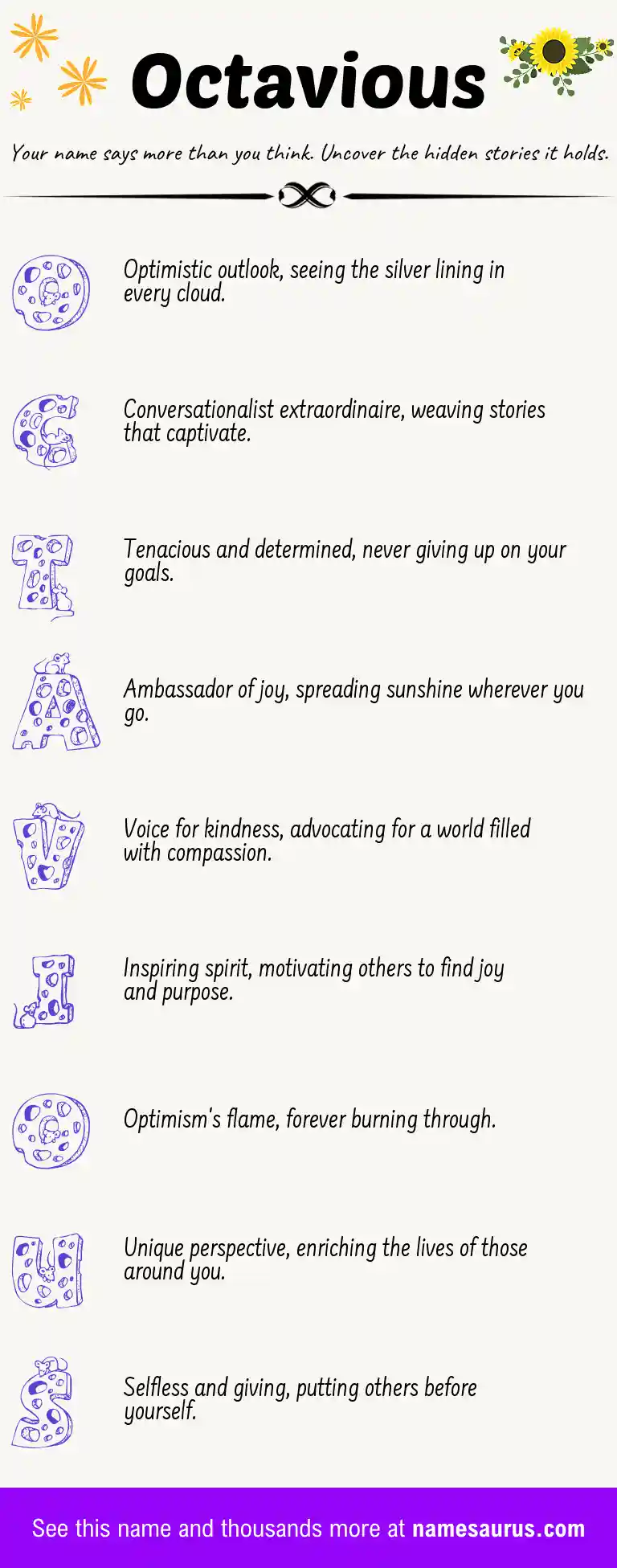Acrostic poem about Octavious.