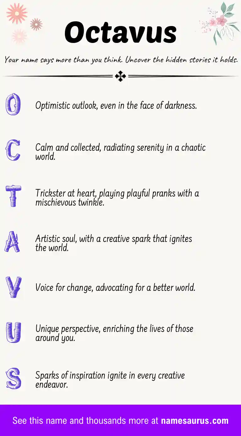 Acrostic poem about Octavus.