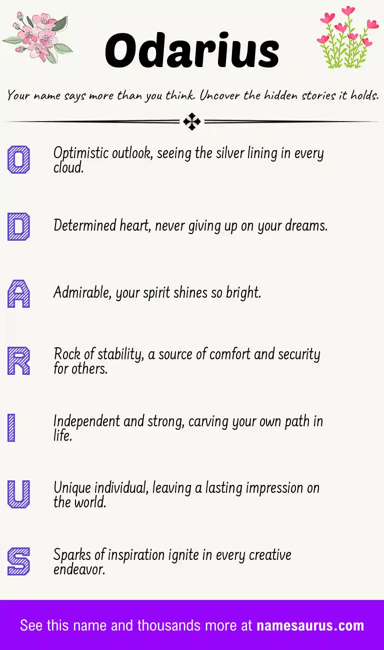 Acrostic poem about Odarius.