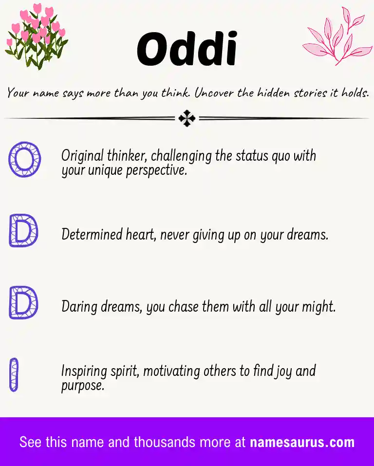Acrostic poem about Oddi.